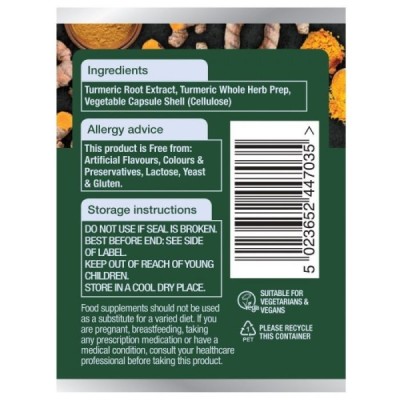 Natures Aid Turmeric 8200mg (High Potency) 30 Capsules