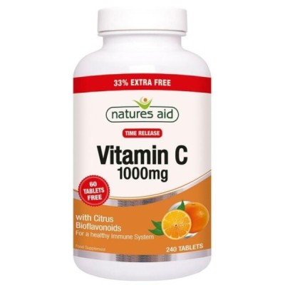 Natures Aid Vitamin C 1000mg Time Release (with Citrus Bioflavonoids) 240 Tablets