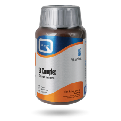 Buy Quest B Complex Quick Release (Previously Mega B-50) 60 Tablets online from Mulberry Bush Wholefoods. UK Supplier of Vitamin