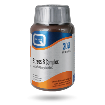 Buy Quest Stress B Complex 60 Tablets online from Mulberry Bush Wholefoods. UK Supplier of Vitamins Minerals Herbal & Holistic S