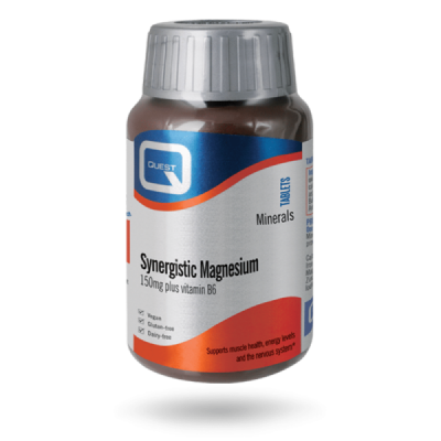 Buy Quest Synergistic Magnesium 60 Tablets online from Mulberry Bush Wholefoods. UK Supplier of Vitamins Minerals Herbal & Holis
