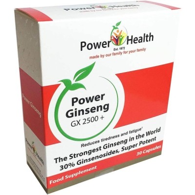 Buy Power Health Ginseng 100mg GX2500+ 30 capsules Supplements Online - UK Supplier