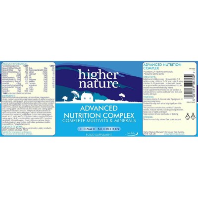 Buy Higher Nature Advanced Nutrition Complex 90 tablets from Mulberry Wholefoods online UK Supplier.