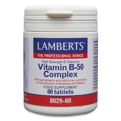 Buy Lamberts B-50 Complex 60s Vitamins Minerals & Amino Acids; Energy & Vitality; Brain Health Online − UK Supplier