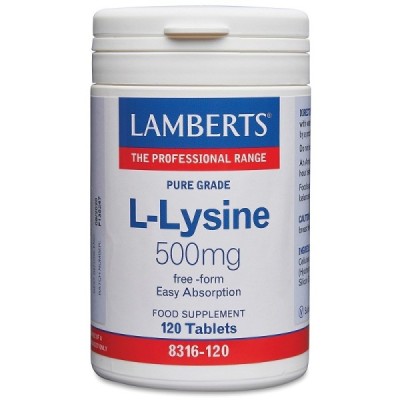 Buy Lamberts L-Lysine 500mg 120s Vitamins Minerals & Amino Acids Online − UK Supplier