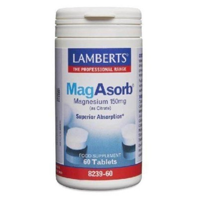 Buy Lamberts MagAsorb 60 Vitamins Minerals & Amino Acids; Bone Muscle & Joints; Pain Relief Online − UK Supplier