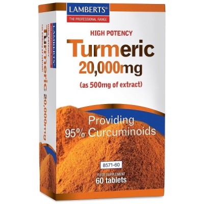 Buy Lamberts Turmeric 20000 60s Herbal Remedies; Bone Muscle & Joints; Pain Relief Online − UK Supplier