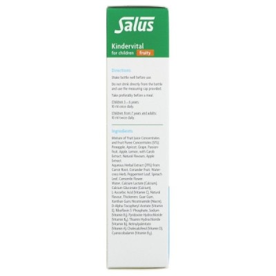 Buy Salus Floradix Kindervital Fruity 250ml Herbal Remedies; Vitamins Minerals & Amino Acids; Children’s Health Online − UK Supp