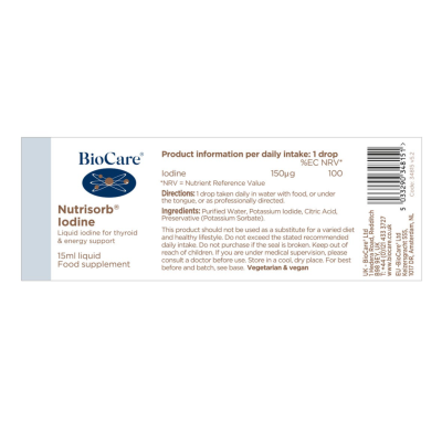 Biocare Nutrisorb Liquid Iodine 15ml