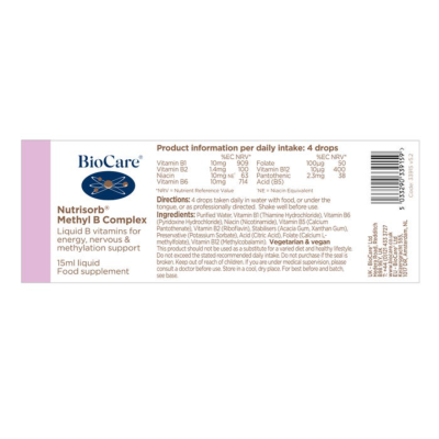 BioCare Nutrisorb Liquid Methyl B Complex 15ml