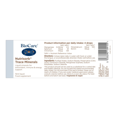 Biocare Nutrisorb Liquid Trace Minerals 15ml