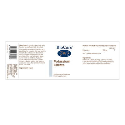 Biocare Potassium Citrate 90 VegiCaps