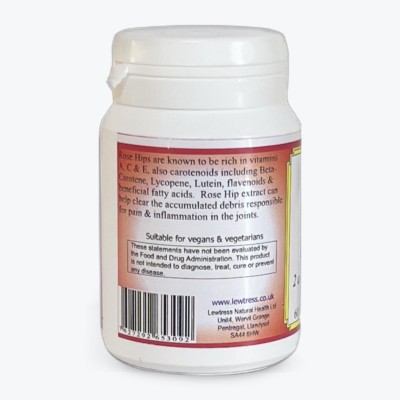 Buy Lewtress Rosehip Capsules 60 capsules Herbal Remedies; Diet & Detox; Daily Wellbeing; Bone Muscle & Joints; Immunity Online
