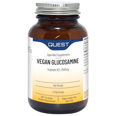 Buy Quest Glucosamine Suphate KCl 1500mg (Twin Pack) 180 Tablets online from Mulberry Bush Wholefoods. UK Supplier of Vitamins M