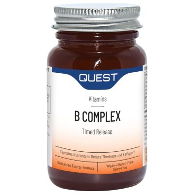 Buy Quest B Complex Timed Release (Previously Mega B-100 Timed Release) 60 Tablets online from Mulberry Bush Wholefoods. UK Supp