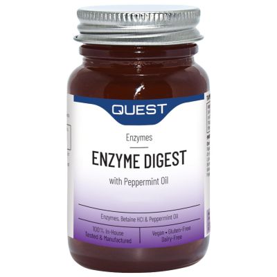 Buy Quest Enzyme Digest 90+45 Tablets online from Mulberry Bush Wholefoods. UK Supplier of Vitamins Minerals Herbal & Holistic S