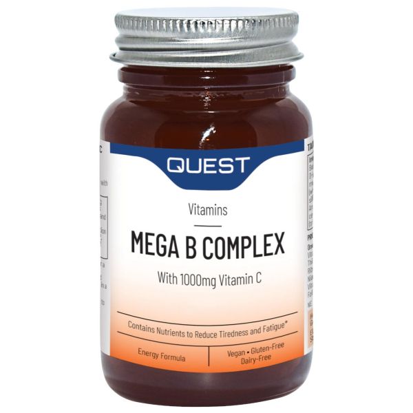 Quest Mega B Complex + 1000mg Vit C 60 Tablets