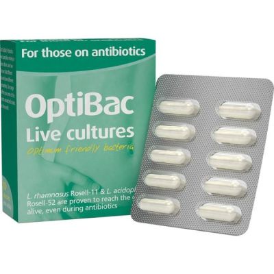 Buy Optibac Probiotics For Those On Antibiotics from Mulberry Wholefoods online UK Supplier.
