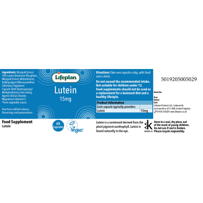 Buy Lifeplan Lutein V 60 15mg caps Vitamins Minerals & Amino Acids; Eye Health Online − UK Supplier