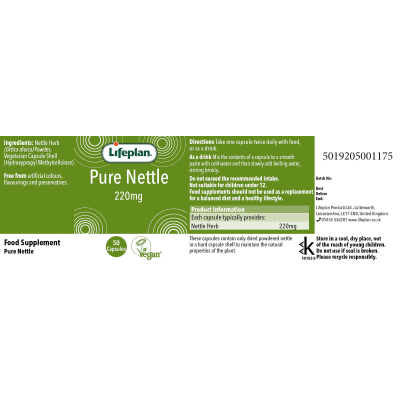 Buy Lifeplan Nettle (vegicaps) 50 220mg capsules Herbal Remedies; Bladder Health; Hair Skin & Nails; Diet & Detox Online − UK