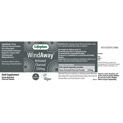 Buy Lifeplan Windaway (activated charcoal) 90 tablets Natural Remedies & Supplements; Digestive Health Online − UK Supplier