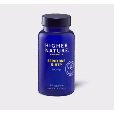 Buy Higher Nature Serotone 5HTP 100mg 90 veg capsules from Mulberry Wholefoods online UK Supplier.