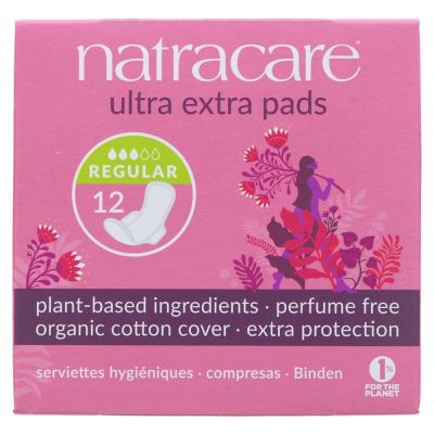 Natracare Ultra Extra Regular Pads + Wings 12s
