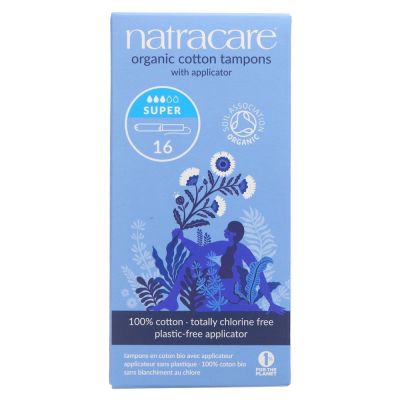 Natracare Applicator Tampon Super Organic 16s