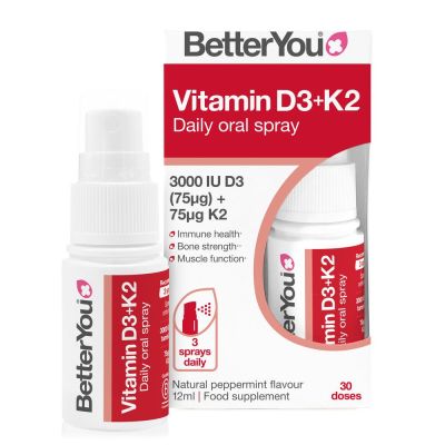 BetterYou Vitamin D+K2 - (D3 3000IU) 12ml Oral Spray