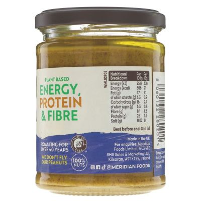Meridian Organic Peanut Butter Smooth (No Salt) 280g