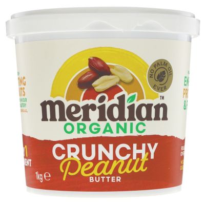 Meridian Organic Peanut Butter Crunchy (No Salt) 1kg