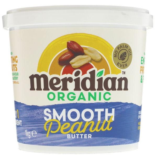 Meridian Organic Peanut Butter Smooth (No Salt) 1kg