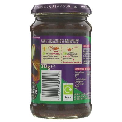 Pataks Aubergine (Brinjal) Pickle 312g