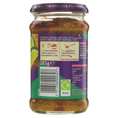 Pataks Lime Pickle Mild 283g