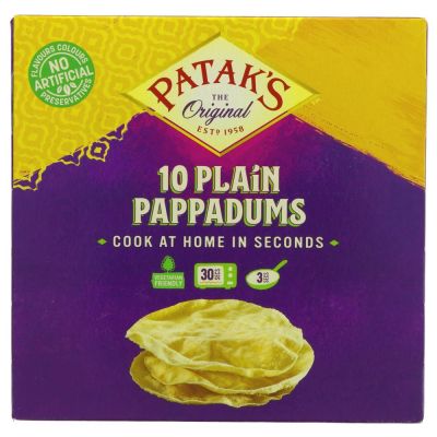 Pataks Pappadums Plain 100g