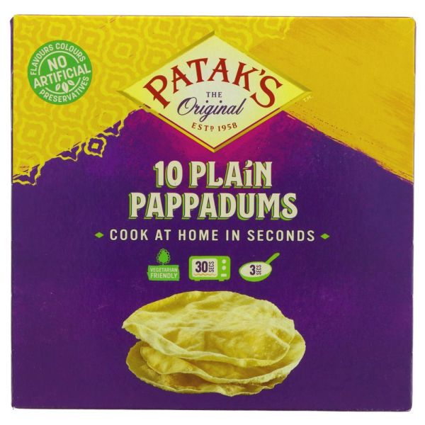 Pataks Pappadums Plain 100g