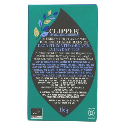 Clipper Organic Decaffeinated Tea 40 bags