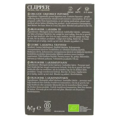 Clipper Organic Liquorice Tea 20s