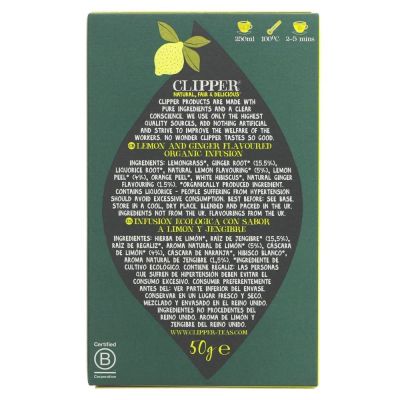 Clipper Organic Lemon & Ginger Tea 20 bags