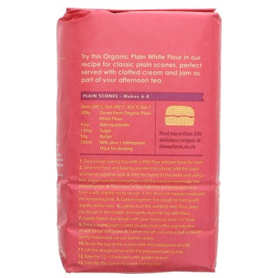Buy Doves Farm Organic Plain White Flour 1kg Flours & Bread Mixes Online − UK Supplier