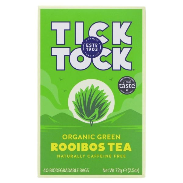Tick Tock Organic Green Rooibos 40 bags