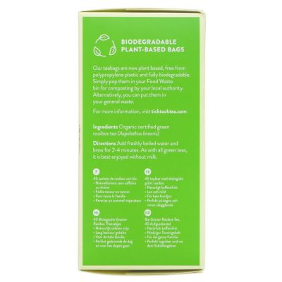Tick Tock Organic Green Rooibos 40 bags
