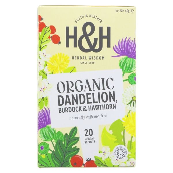 Heath & Heather Organic Dandelion Hawthorn Tea 20 bags