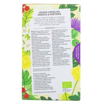 Heath & Heather Organic Dandelion Hawthorn Tea 20 bags