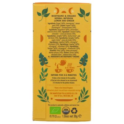Hampstead Organic Lemon Ginger Tea 20 bags