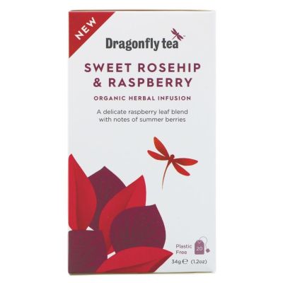 Dragonfly Tea Organic Sweet Rosehip & Raspberry Tea 20 bags