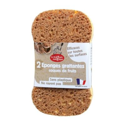 La Droguerie Scourer Sponges made with Nutshells x2