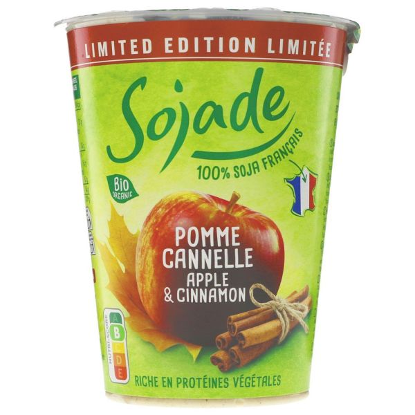 Sojade Organic Soya Yogurt - Apple & Cinnamon 400g