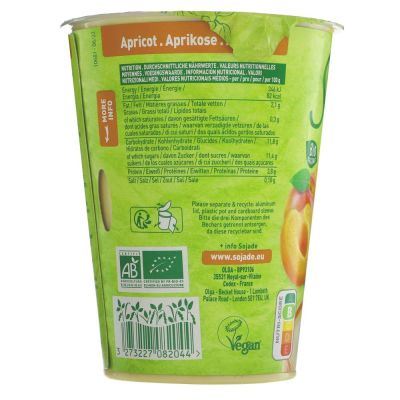 Sojade Organic Soya Yogurt - Apricot 400g