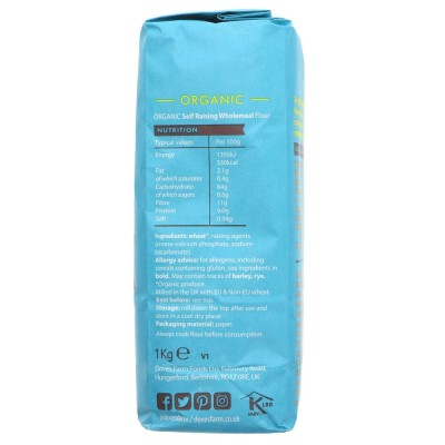 Buy Doves Farm Organic Self Raising Wholemeal Flour 1kg Flours & Bread Mixes Online − UK Supplier